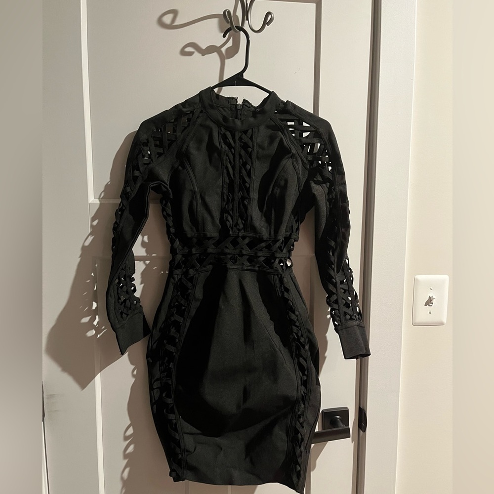 Long sleeve cutout dress